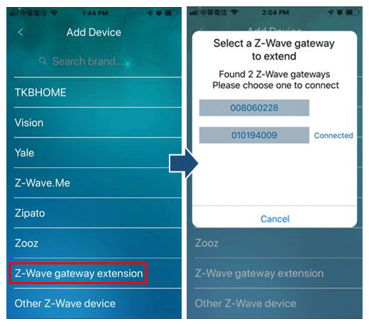 Z-Wave gateway extension